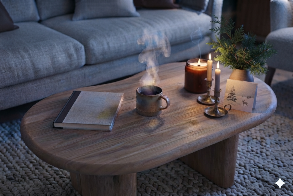 How to Style a Coffee Table: Seasons Greetings