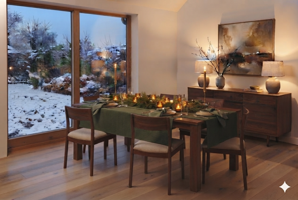 December Winter Table Setting Idea (Scandinavian Christmas Table)