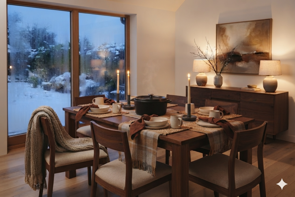 January Winter Table Setting Idea (Cozy Winter Tablescape)