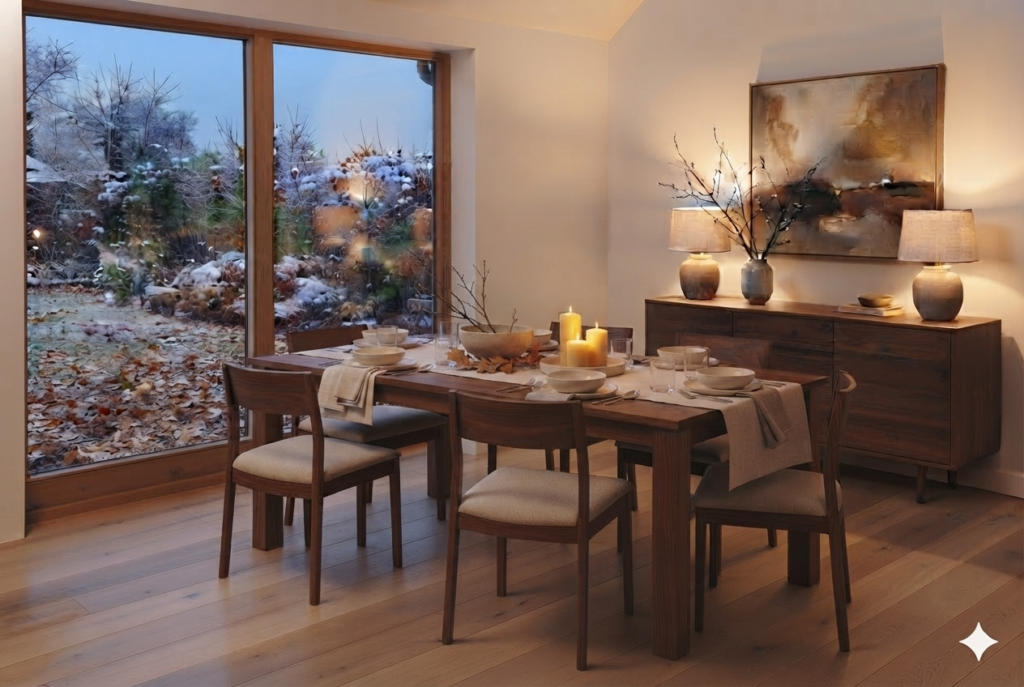 November Winter Table Setting Idea (Hygge Thanksgiving Table)