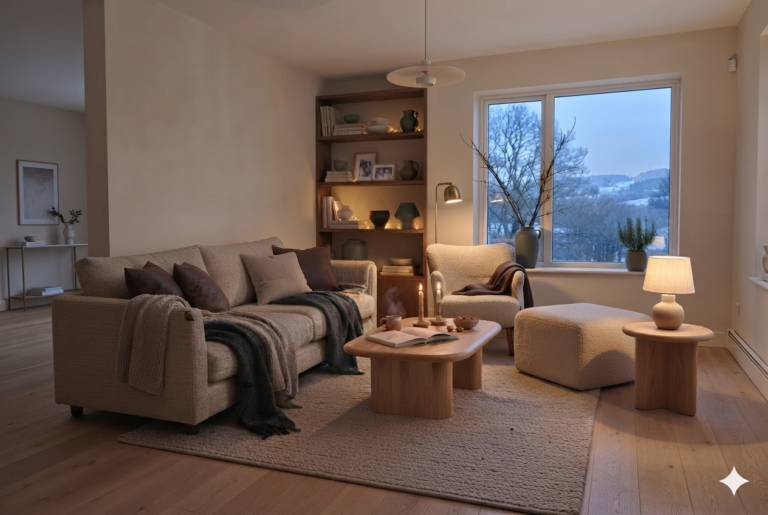 Earthy Color Palette Ideas for a Cozy Hygge Living Room in Winter