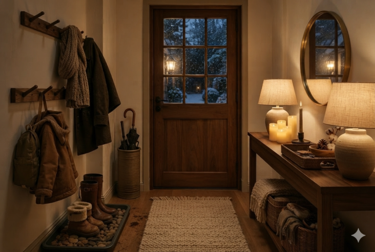 Entryway Console Table Styling Ideas for a Hygge Home in Winter