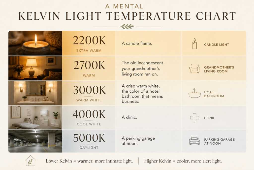 Kelvin light temperature infographic